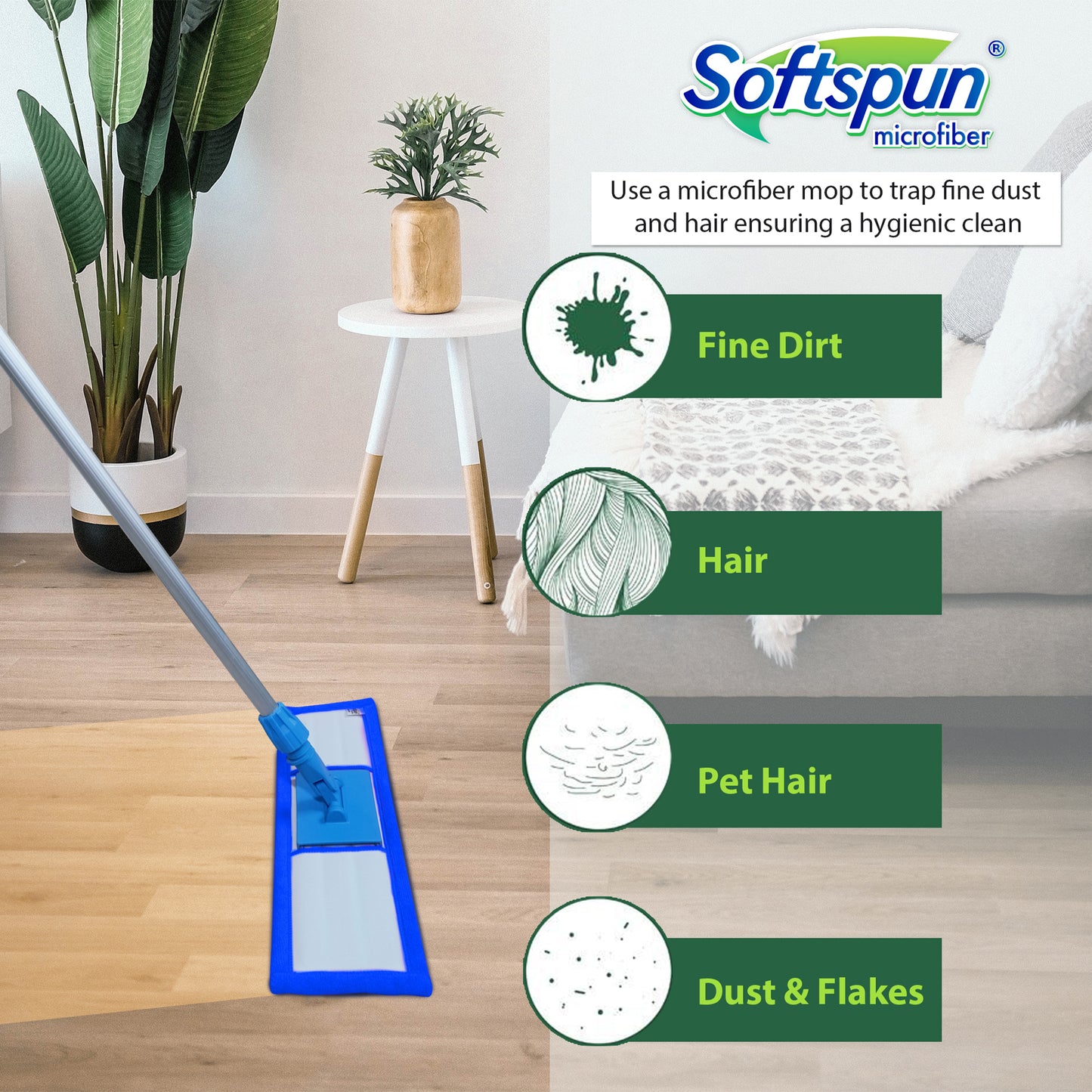 Microfiber Wet & Dry Pocket Mop Refill 19 in