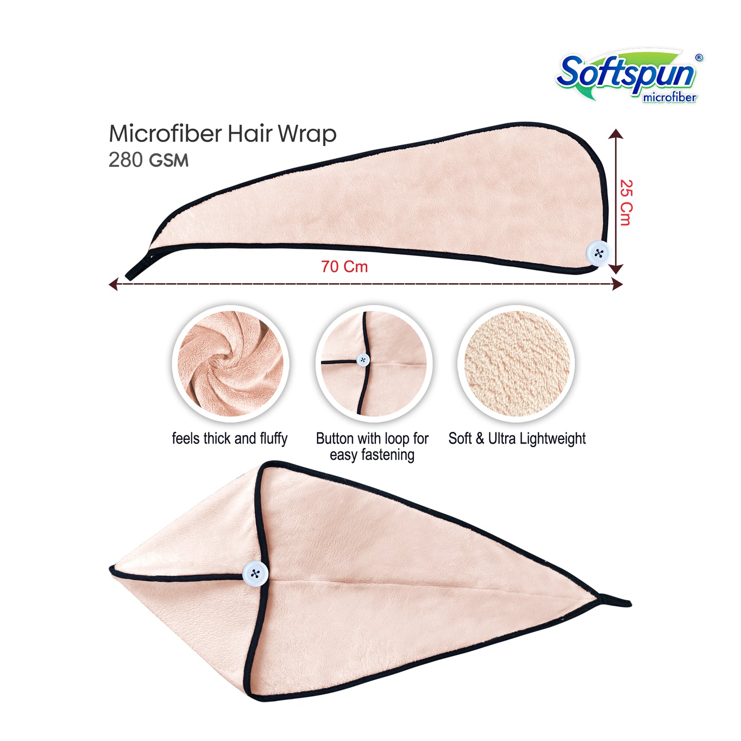 Microfiber Hair Drying Wrap Plush