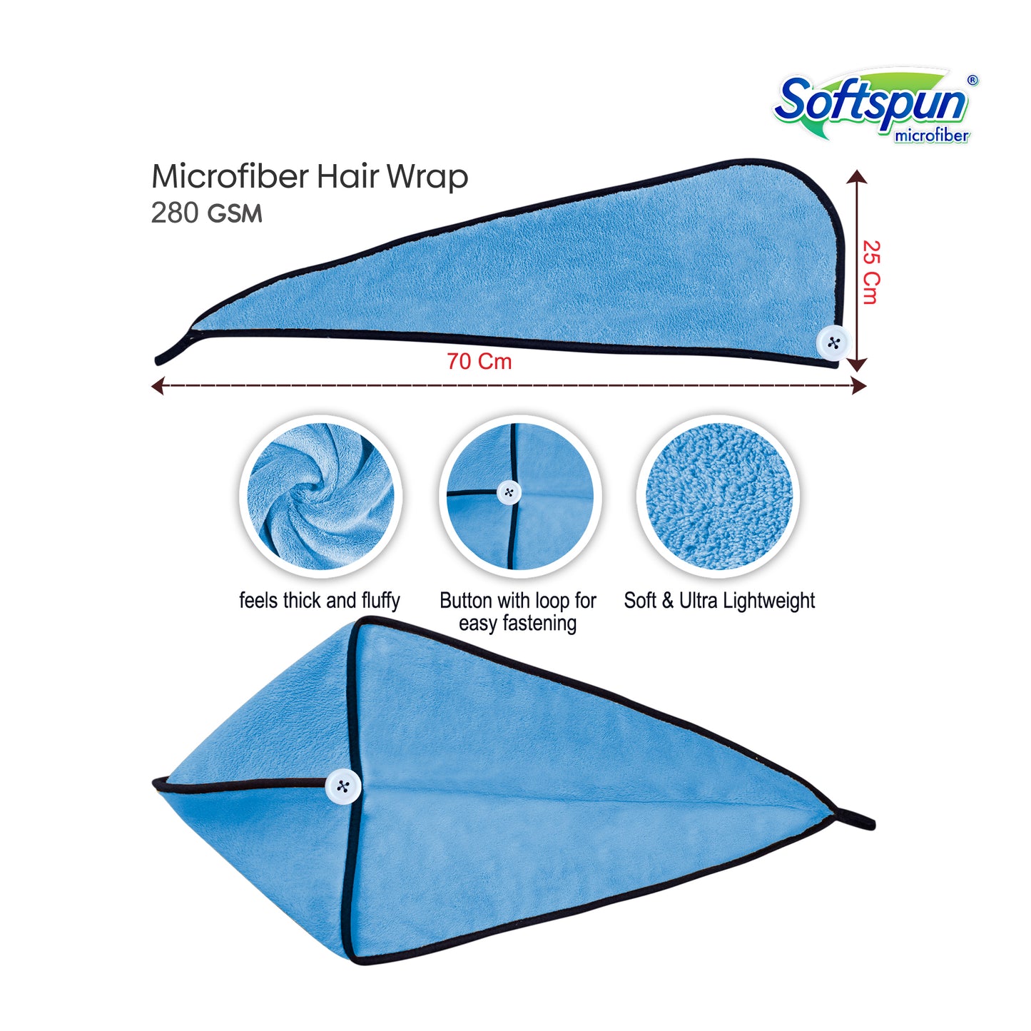 Microfiber Hair Drying Wrap Plush