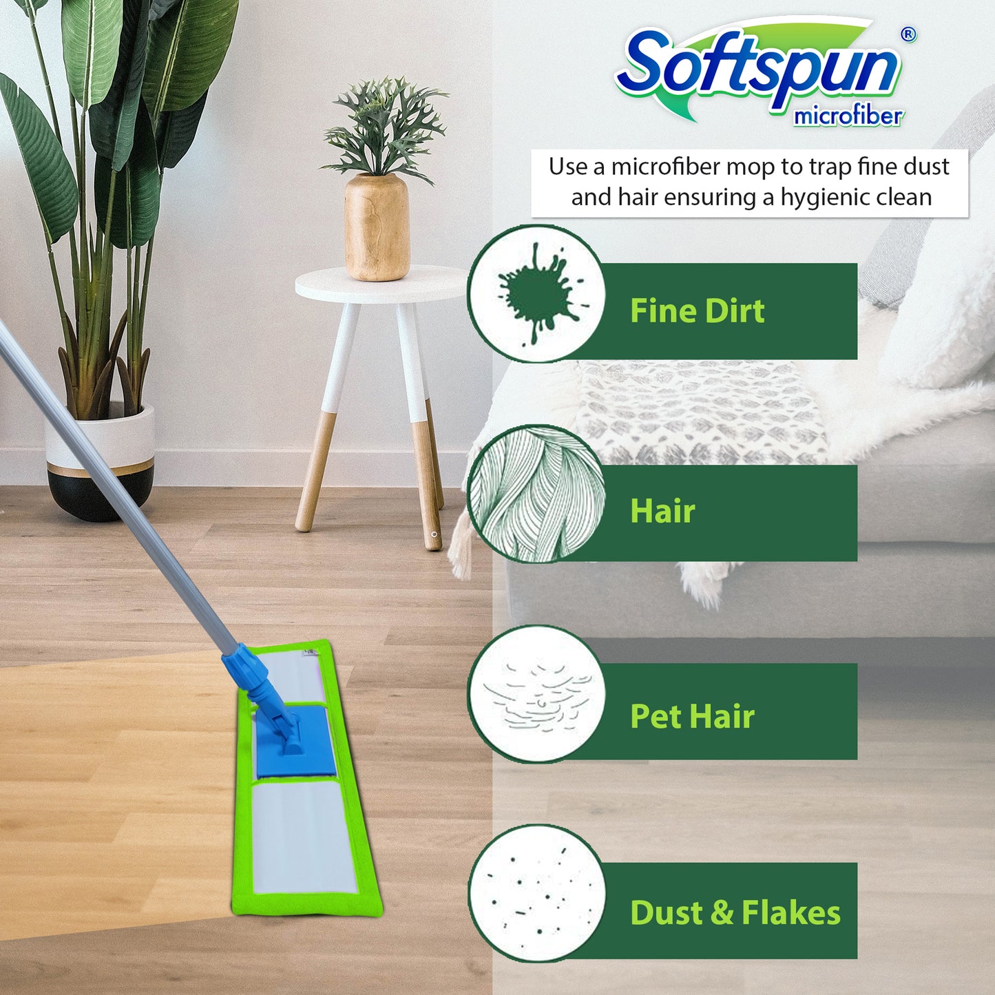 Microfiber Wet & Dry Pocket Mop Refill 19 in