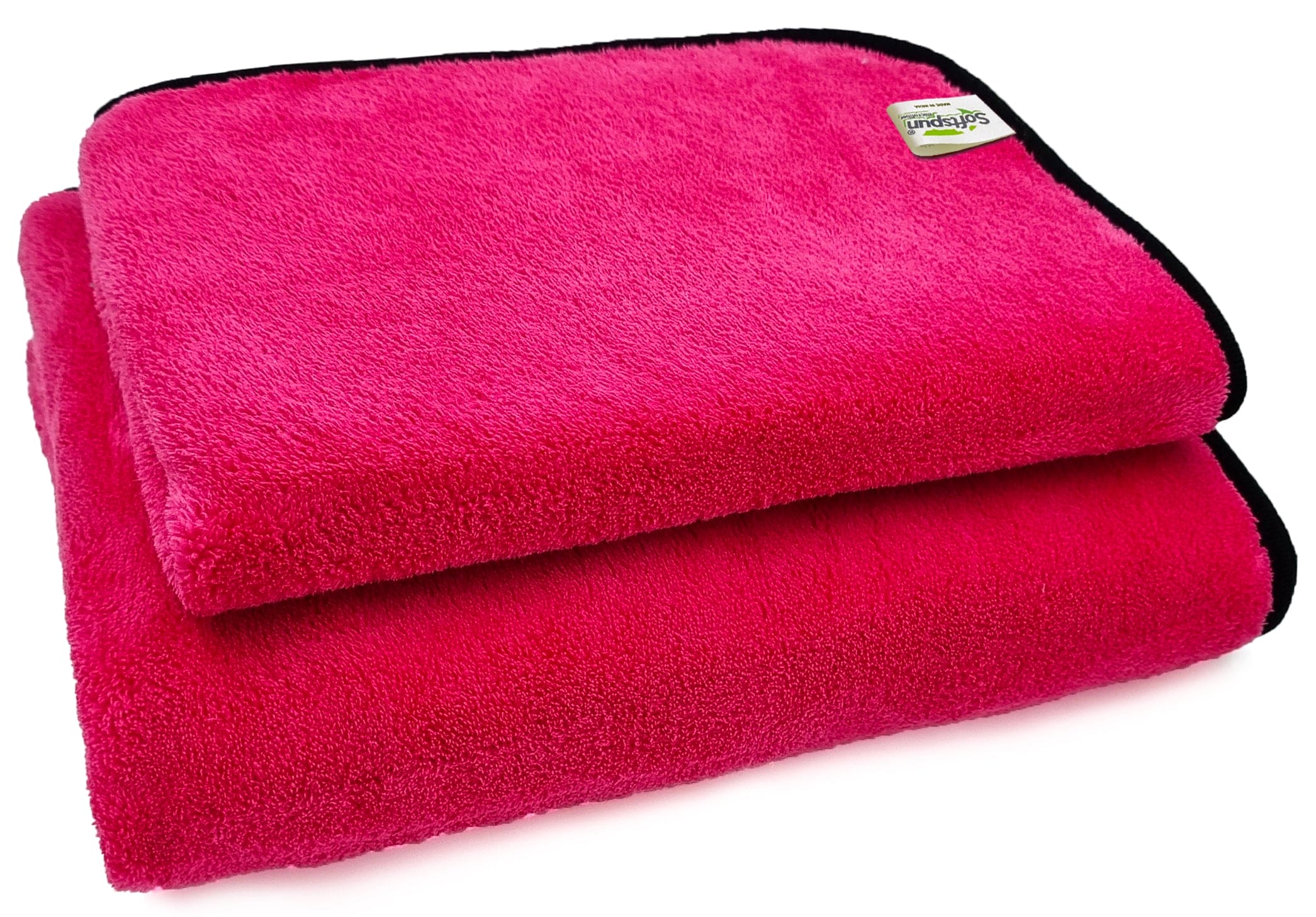 SOFTSPUN Microfiber Bath Towel 2 pc 60x120cm & 40X60cm 280GSM Ultra Ab