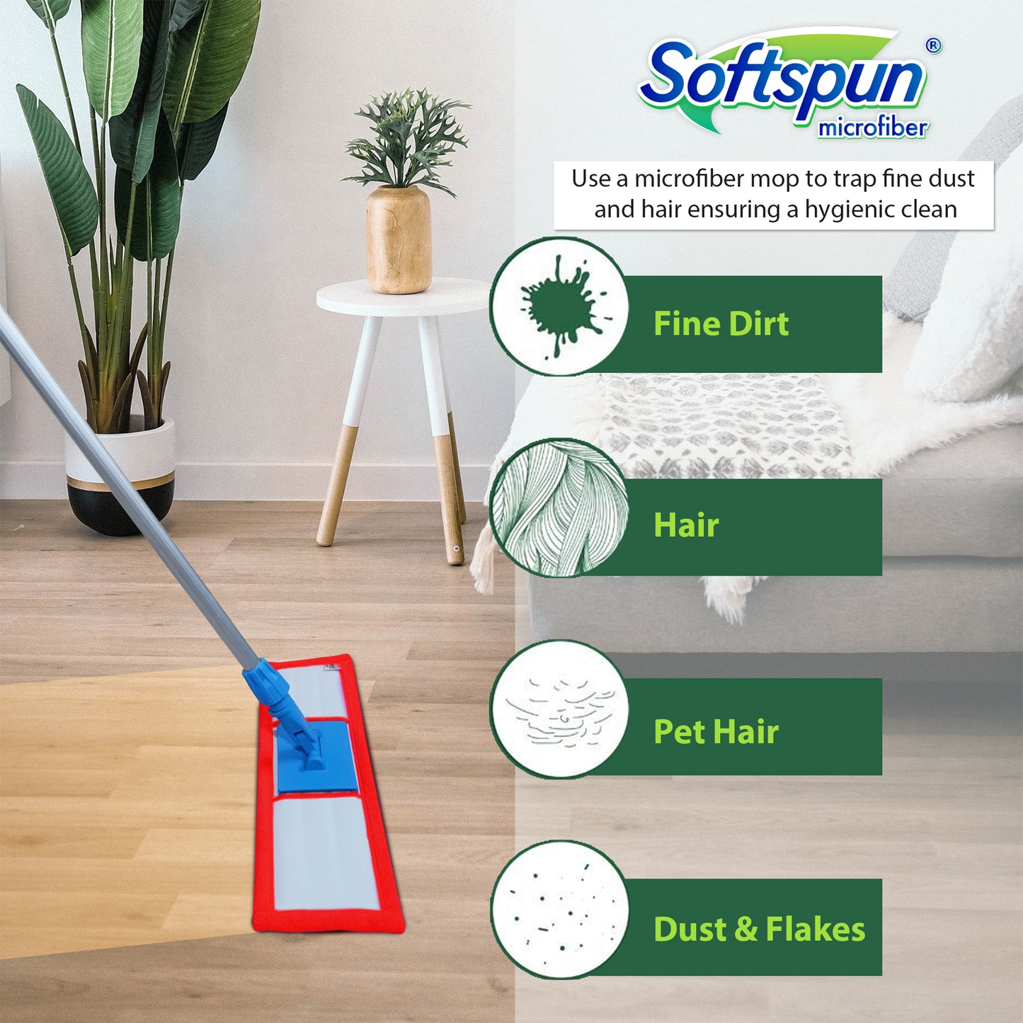 Microfiber Wet & Dry Pocket Mop Refill 19 in